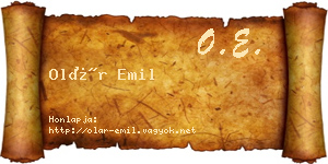 Olár Emil névjegykártya
