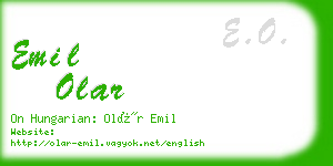 emil olar business card